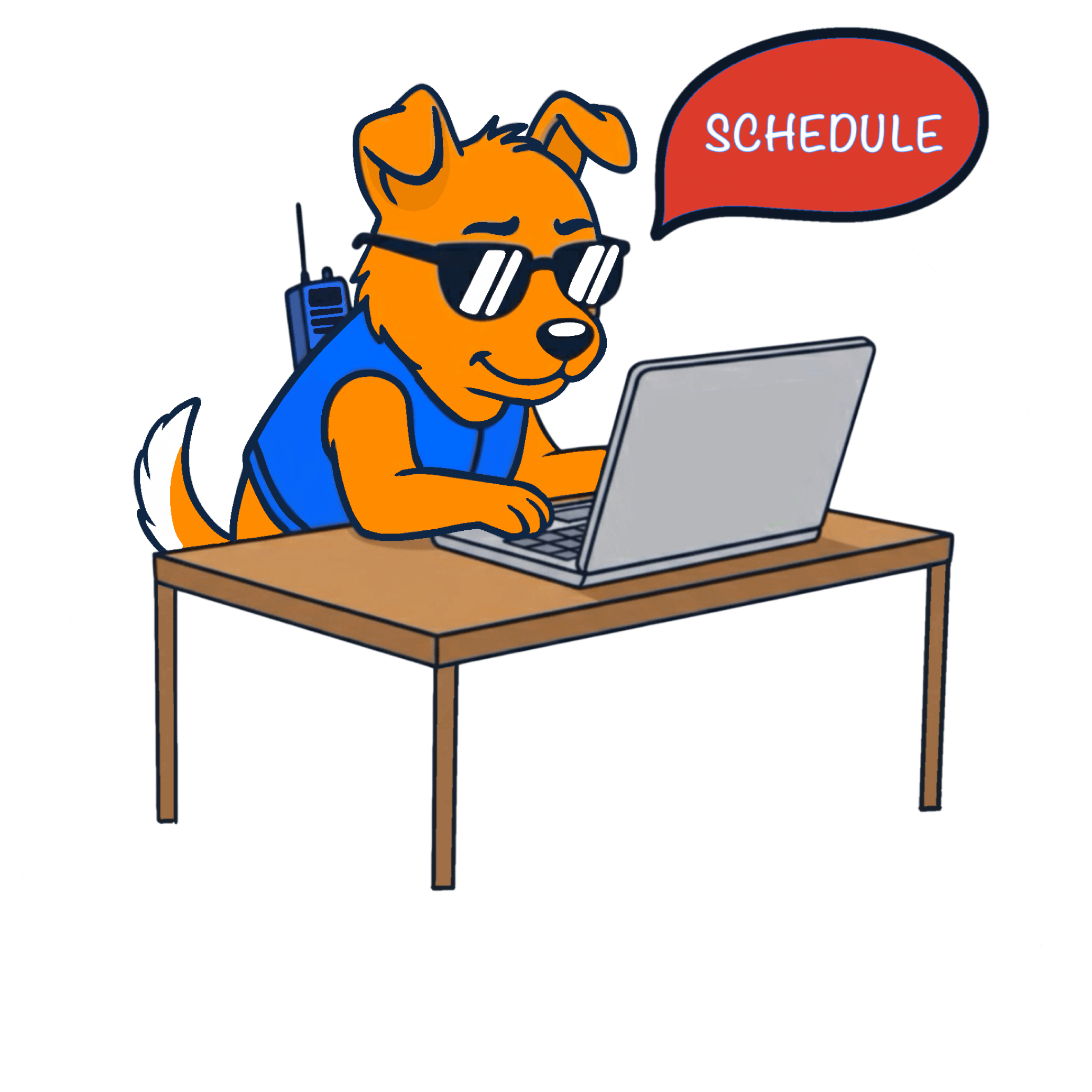 dog scheduling visit in the laptop