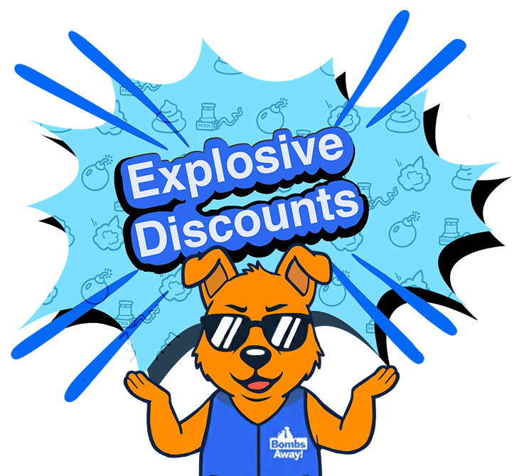 dog with explosive discount bubble
