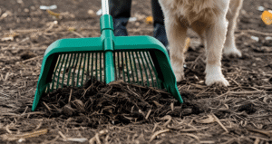 paw scooping dog poop