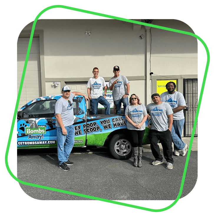 bombs away team on company truck